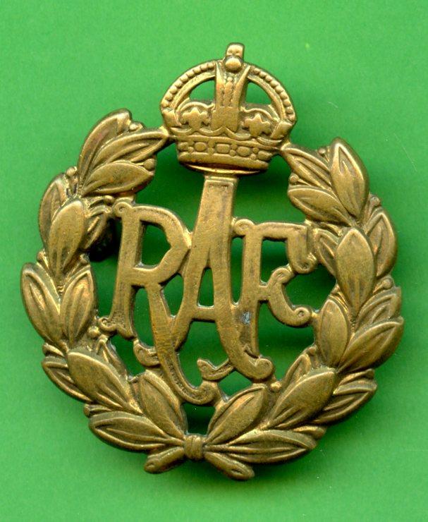 Royal Air Force RAF Brass Kings Crown Cap Badge