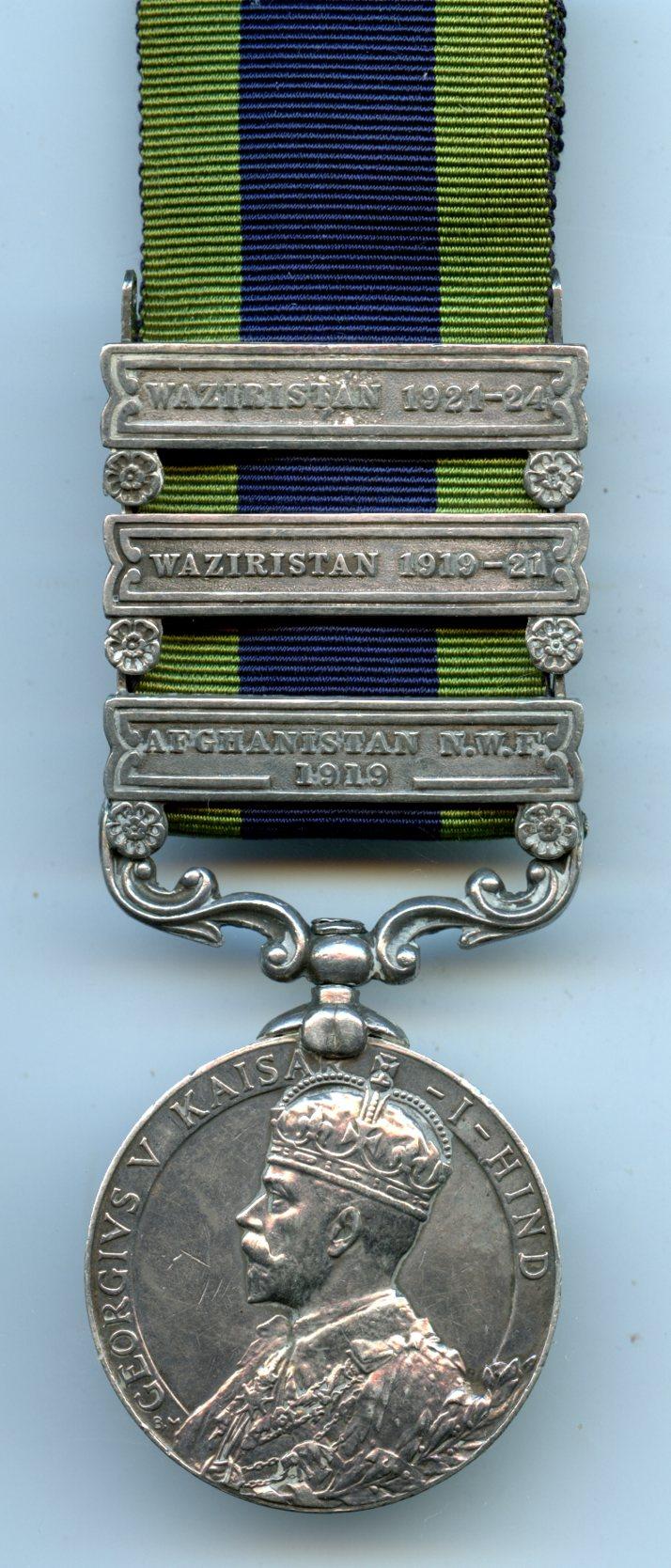 India General Service Medal 1908-35 : 3 Clasps : To Sepoy Mota Shan, 2-56 Punjbs