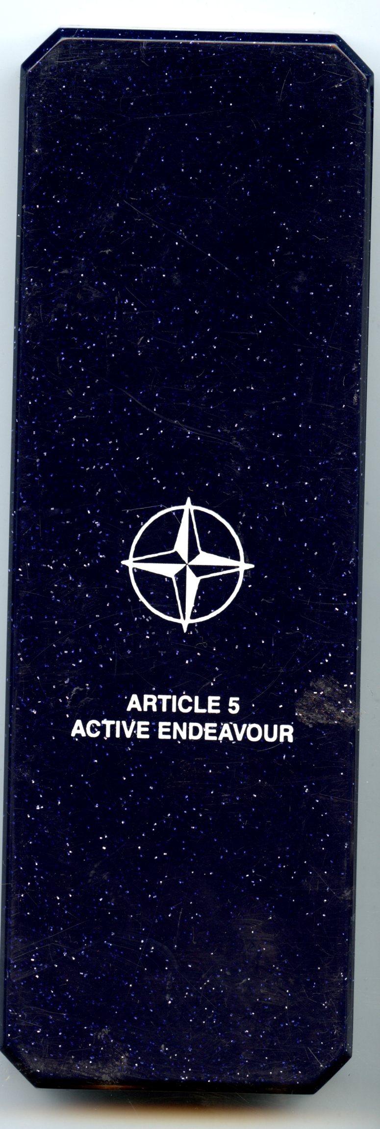 Nato Service Medal. Article 5 Active Endeavour