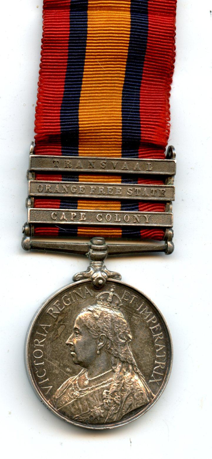 Queens South Africa Medal 1899-1902 3 Clasps To Trooper W Craft, South African Constabulary