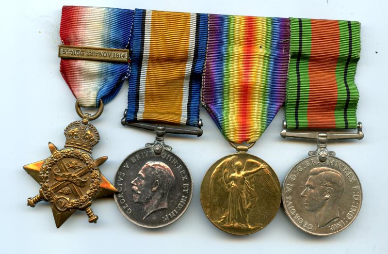 1914 Mons Trio & Defence Medal To Lieut William Gray, 1/16th London Regt; HLI & Gurkha Rifles