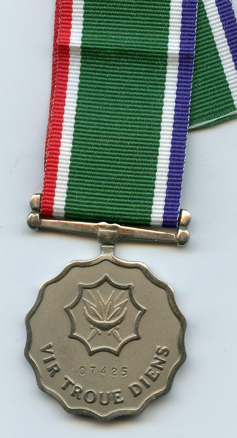 South Africa The Medalje vir Troue Diens - Medal for Loyal Service