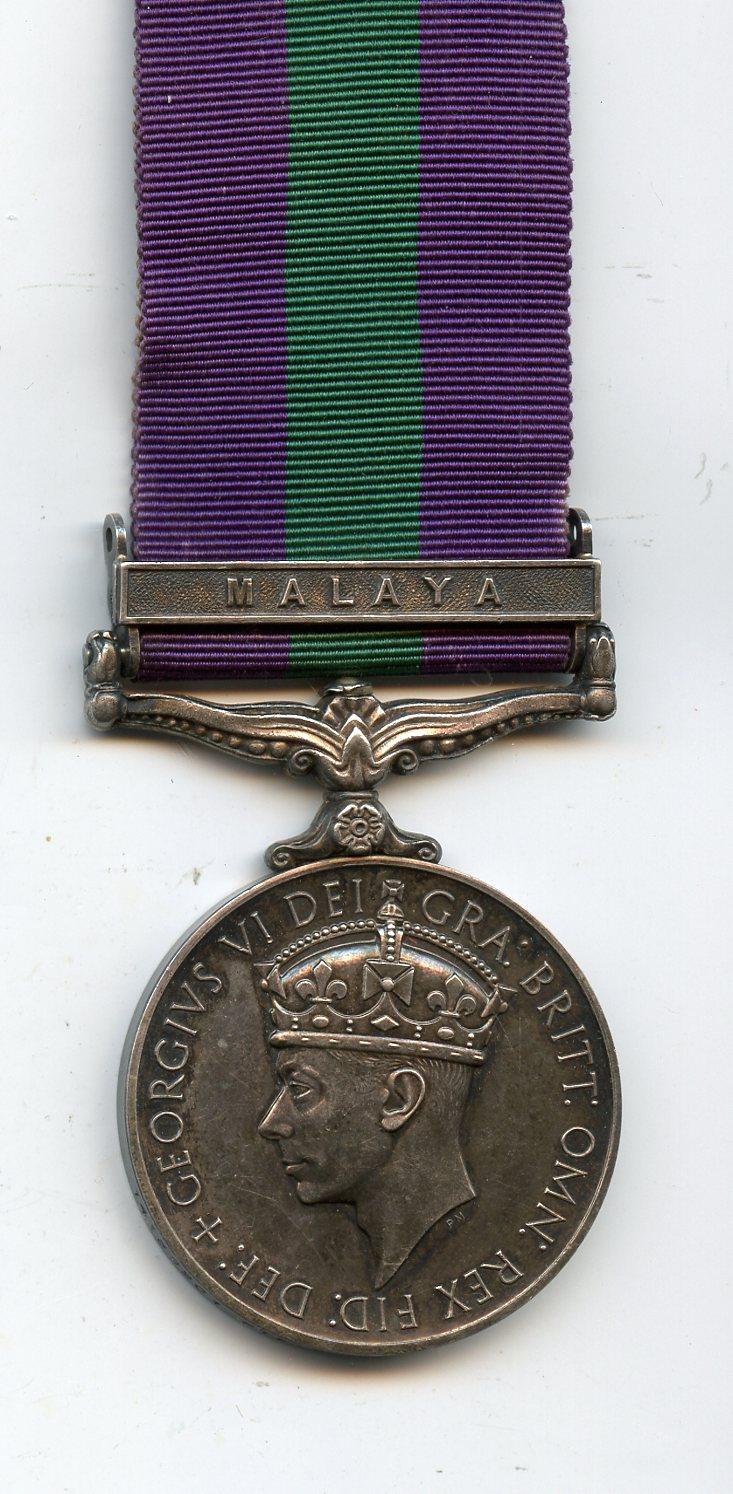 General Service Medal 1918-62 Clasp Malaya To Pte R Gilpin, Seaforth Highlanders
