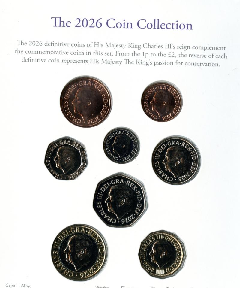 UK 2026 Brilliant Uncirculated Annual Coin Set Coins