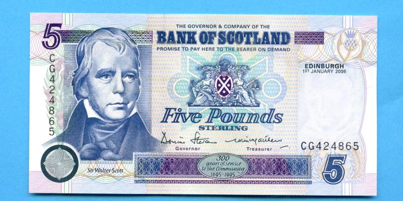 Bank of Scotland £5 Five Pound Notes Dated 1st January 2006