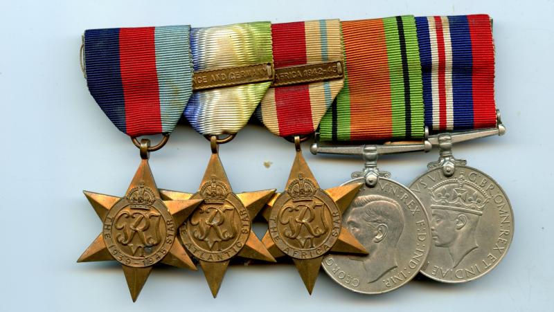WW2 Mounted Atlantic Africa Star Medal Group