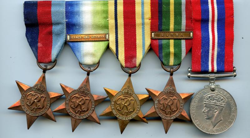 WW2 Mounted Atlantic Africa  Pacific Star Medal Group
