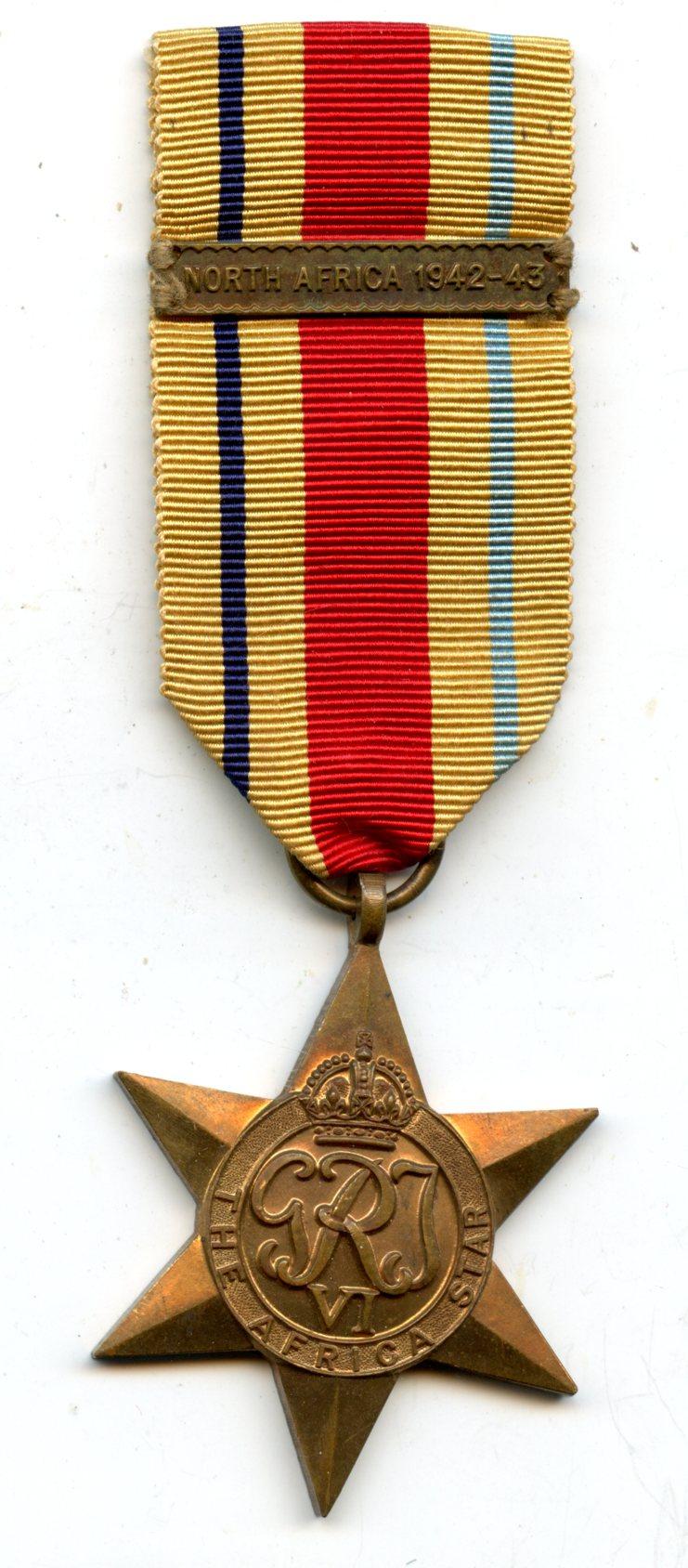 World War Two Africa Star Medal  with North Africa 1942-43  Clasp