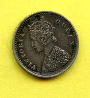 India  2 Annas  Coin  Dated 1882