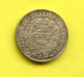 France French 20 Centimes Coin Dated 1851a