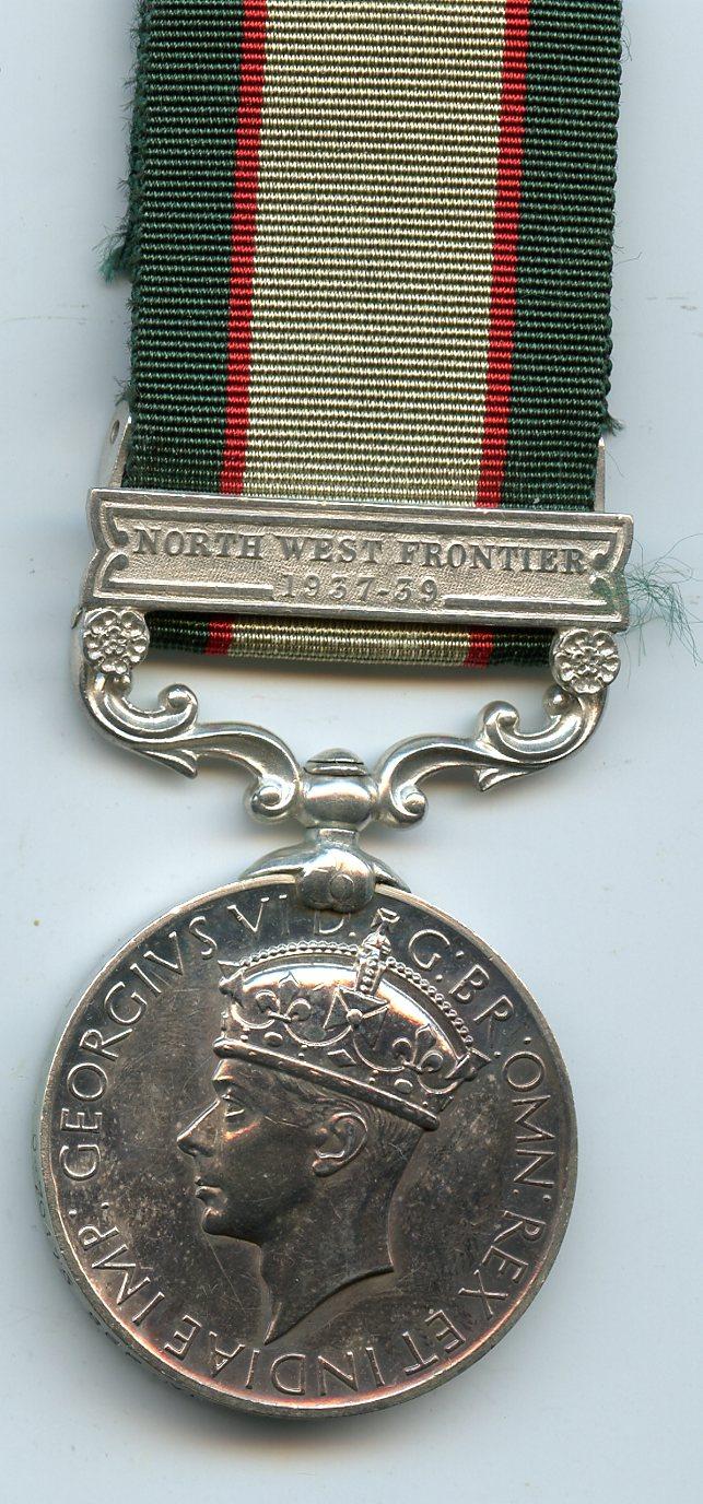 India General Service Medal 1936-39 North West Frontier 1937-39 To Sepoy  Nurhanu Din, Indian Army Ordnance Corps