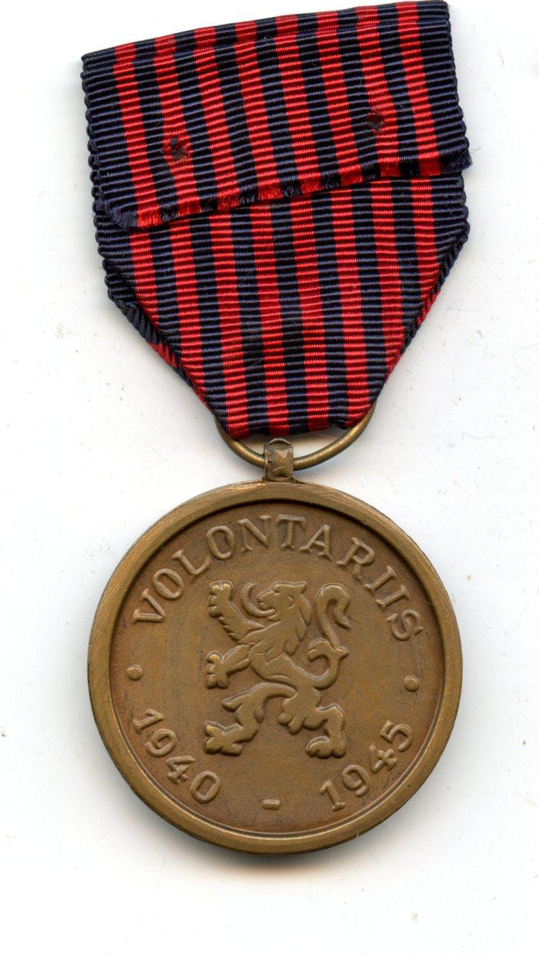 WW2 Belgium Volunteer's Medal 1940–1945
