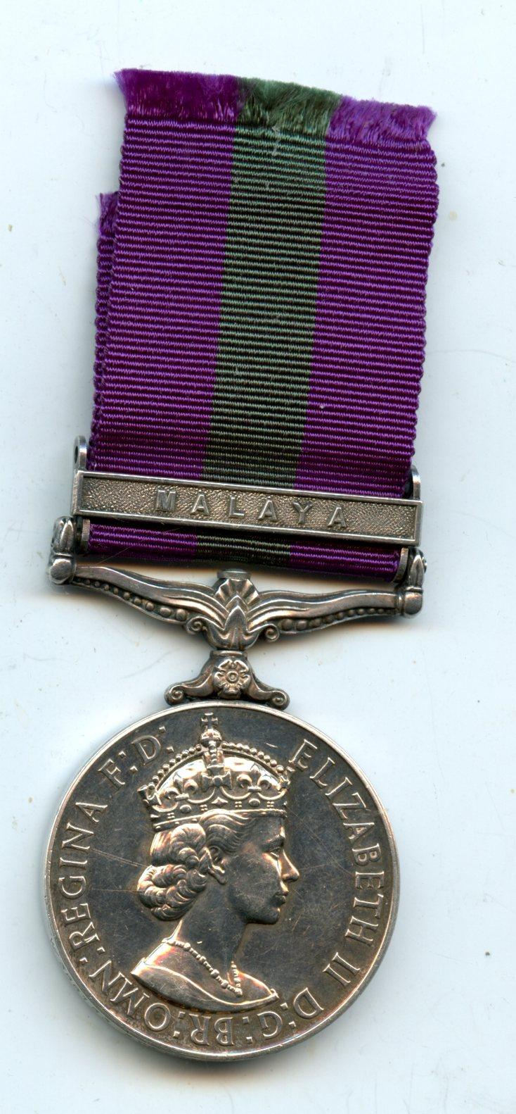 General Service Medal 1918-62 : Malaya To Pte K. A. Burke, WRAC Womans Royal Army Corps