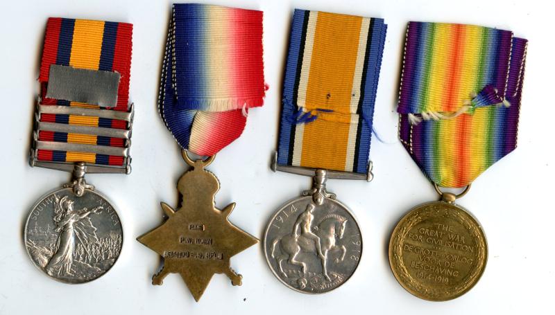 Boer War & WW1 Medal Group To Sjt P. W. Koen, Damants Horse & Brands