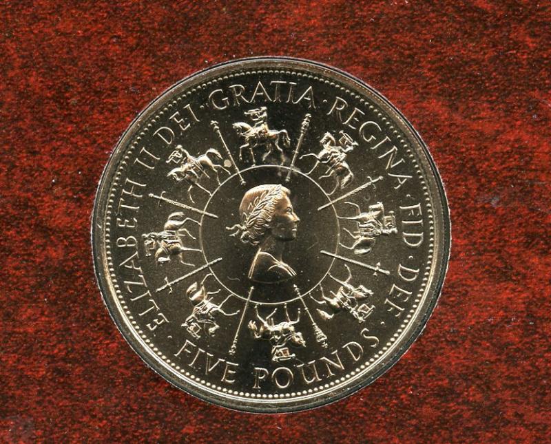UK 1993 40th Anniversary Coronation Crown Brilliant Uncirculated £5 Coin