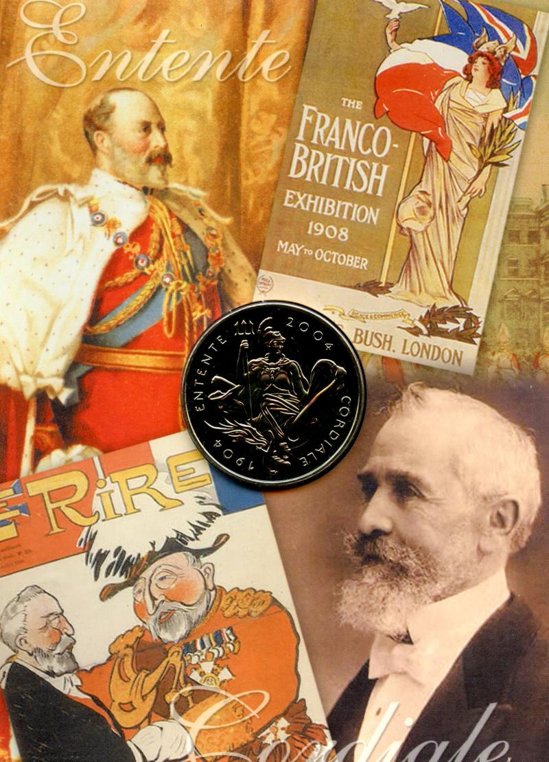 UK 2004 100th Anniversary of the Entente Cordiale Brilliant Uncirculated £5 Coin