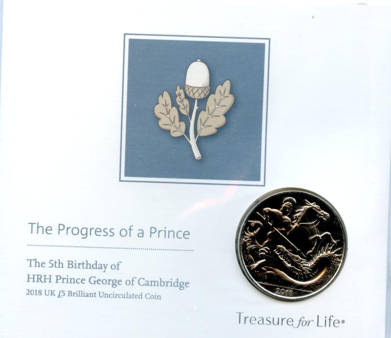 UK Royal Mint 2018 The 5th Birthday of Prince George Brilliant Uncirculated £5 Coin