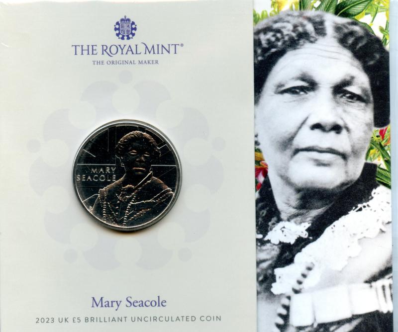 UK Royal Mint 2023 Mary Seacole Brilliant Uncirculated £5 Coin