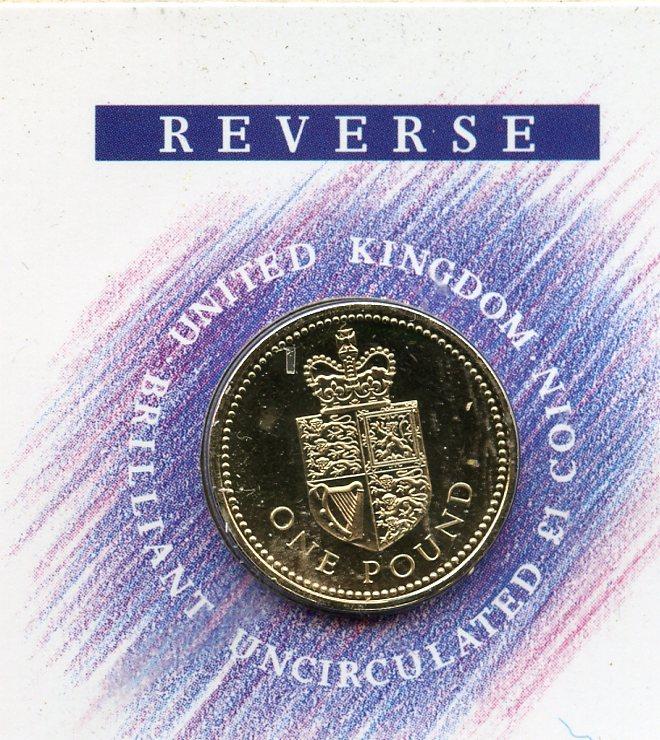 UK 1988 Royal Coat of Arms Reverse Uncirculated £1 Coin