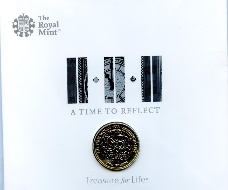 UK 2017 First World War A Time to reflect Brilliant Uncirculated  £2 Pound Coin