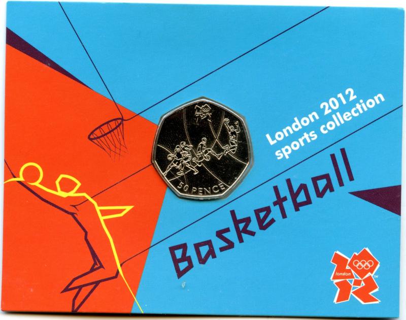 UK 2011  London 2012 Uncirculated  Olympic 50p 5/29  Basketball
