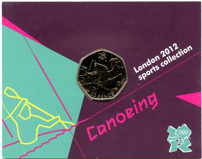 UK 2011  London 2012 Uncirculated  Olympic 50p 8/29  Canoeing