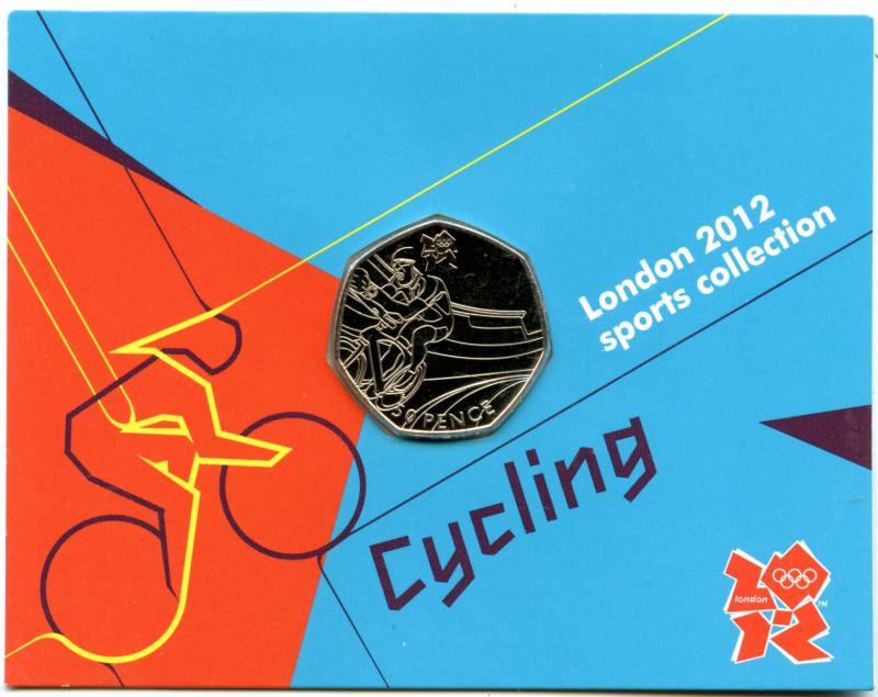 UK 2011  London 2012 Uncirculated  Olympic 50p 9/29  Cycling