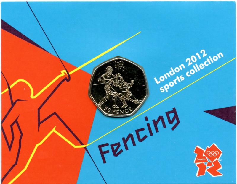 UK 2011  London 2012 Uncirculated  Olympic 50p 11/29  Fencing
