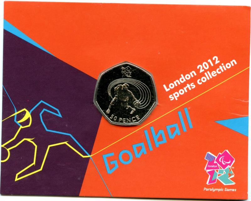 UK 2011  London 2012 Uncirculated  Olympic 50p 13/29  Goalball
