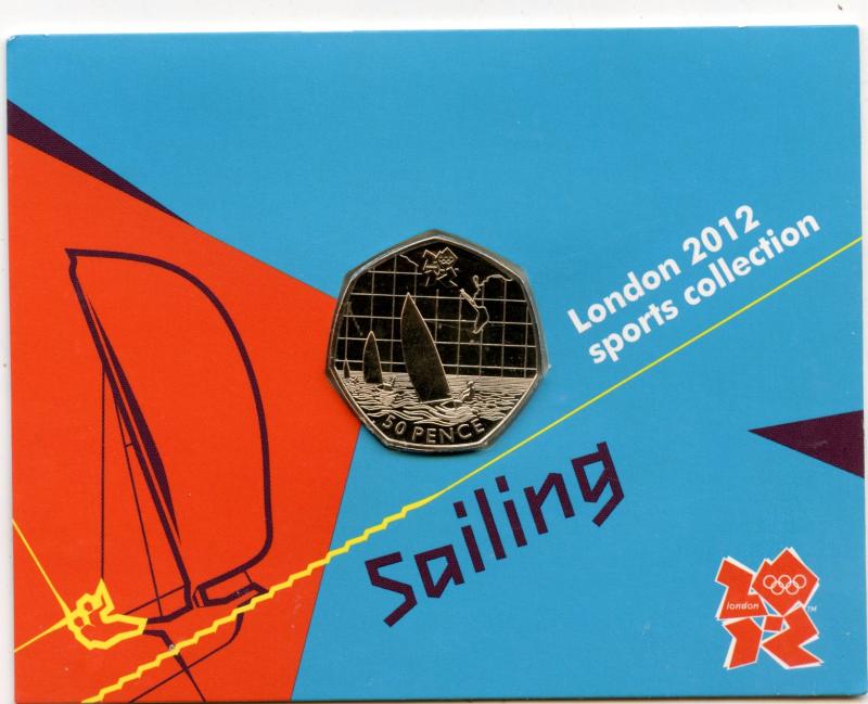 UK 2011  London 2012 Uncirculated  Olympic 50p 20/29  Sailing