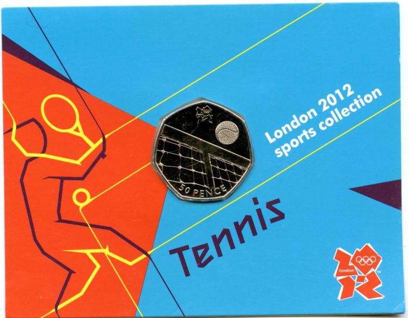 UK 2011  London 2012 Uncirculated  Olympic 50p 24/29 Tennis
