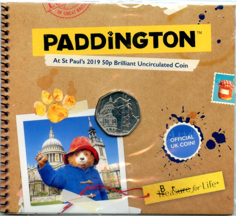 UK 2019 Paddington Bear at St Paul's Brilliant Uncirculated 50 Pence Coin