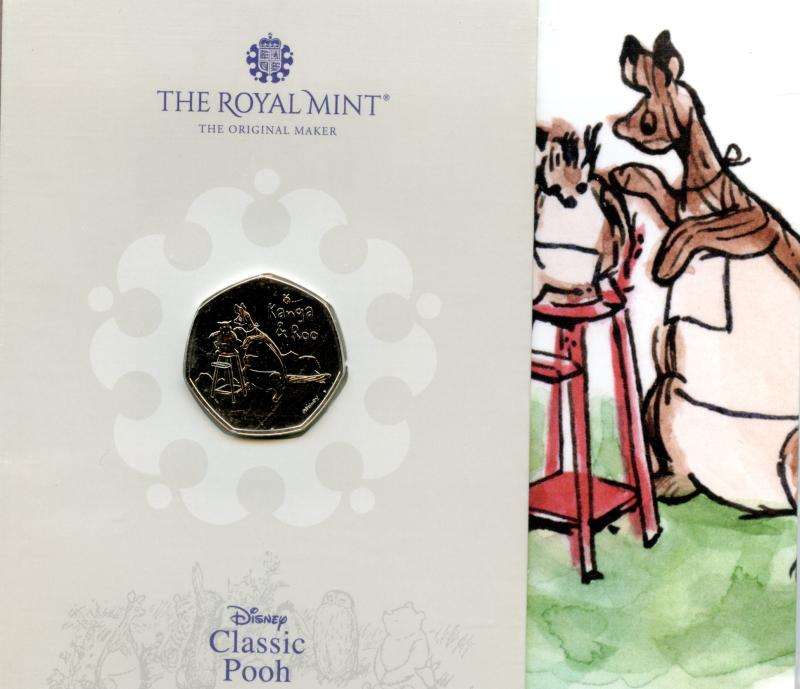 UK 2022 Winnie The Pooh  Kanga and Roo Brilliant Uncirculated 50 Pence Coin