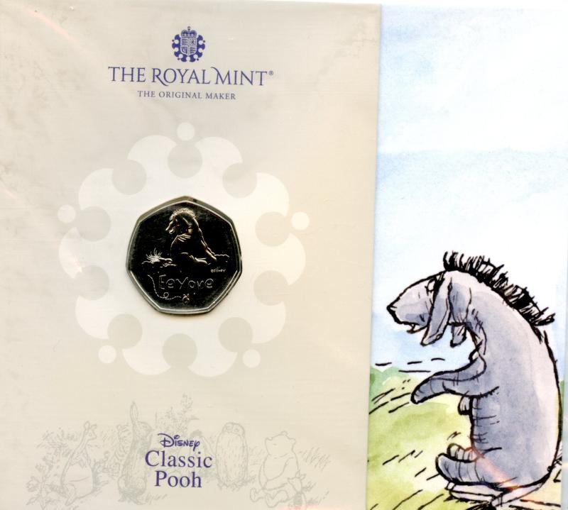 UK 2022 Winnie The Pooh  Eeyore Brilliant Uncirculated 50 Pence Coin