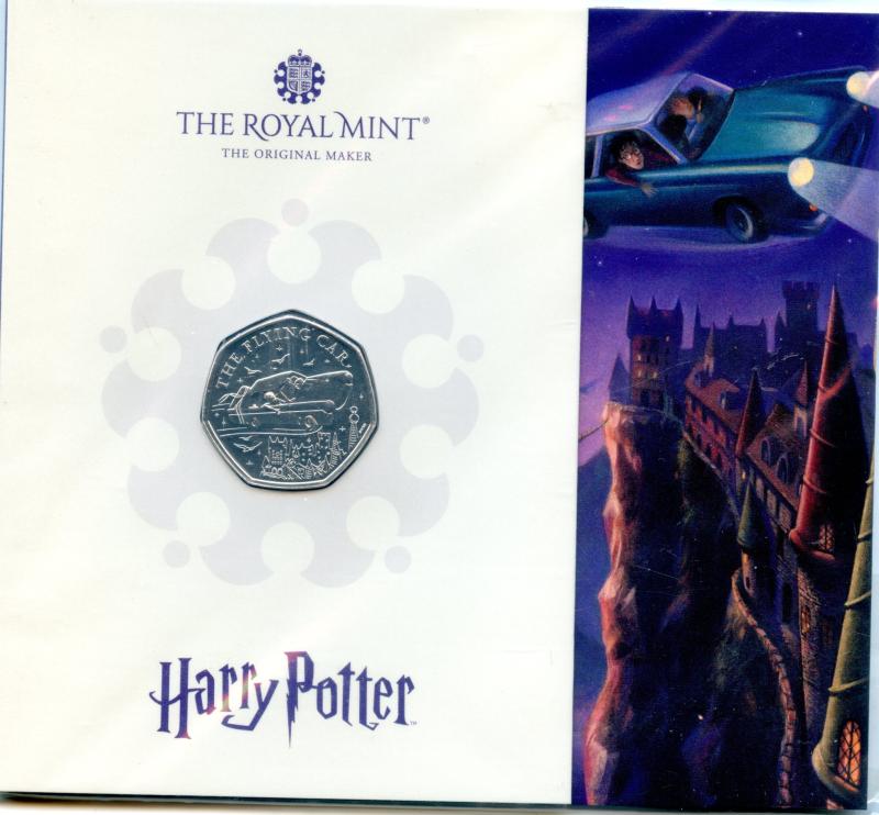 UK 2025 Harry Potter The Flying Car Brilliant Uncirculated 50 Pence Coin