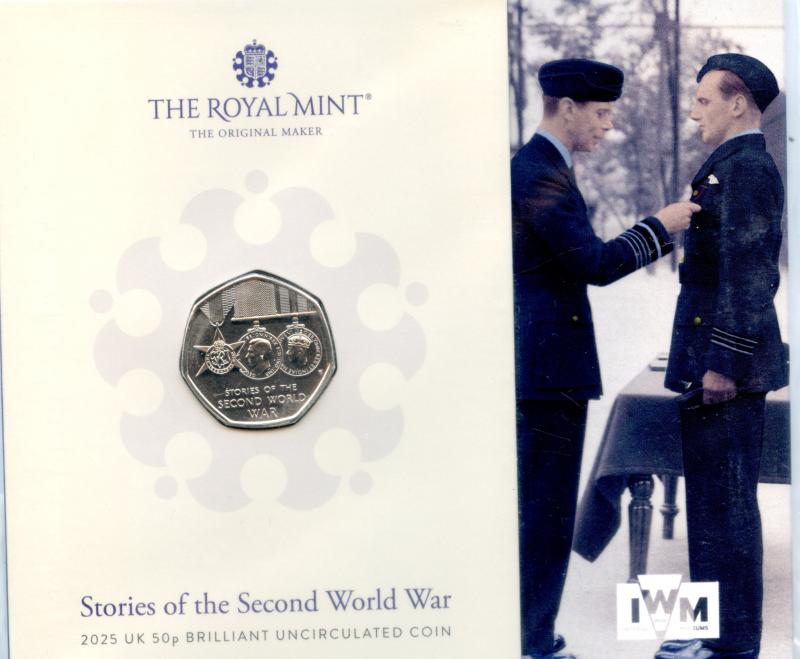 UK Royal Mint 2025 Stories of the Second World War Brilliant Uncirculated 50 Pence Coin