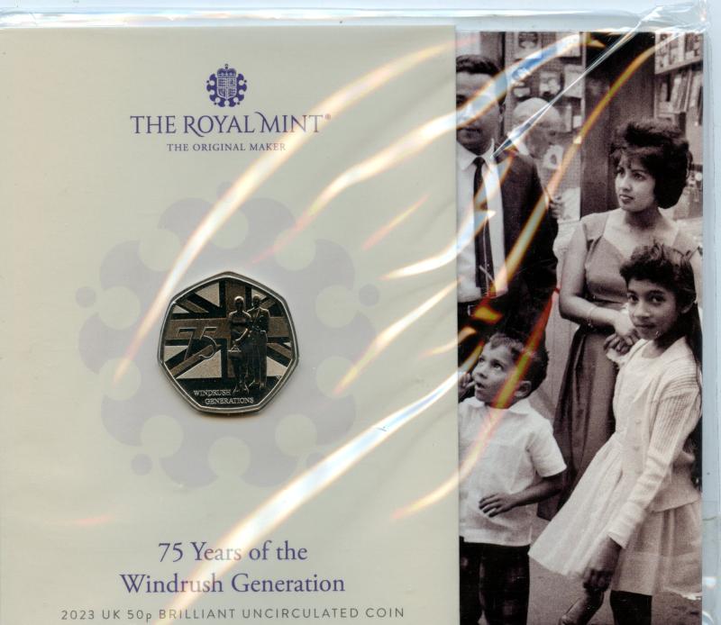 UK 2023 75 Years of the Windrush Generation  Coin Brilliant Uncirculated 50 Pence Coin