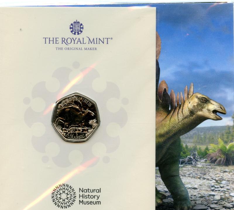 UK 2024 Natural History Museum  Stegosaurus Brilliant Uncirculated 50 Pence Coin