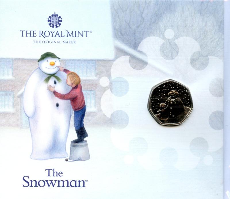 UK 2021 The Snowman Brilliant Uncirculated 50 Pence Coin