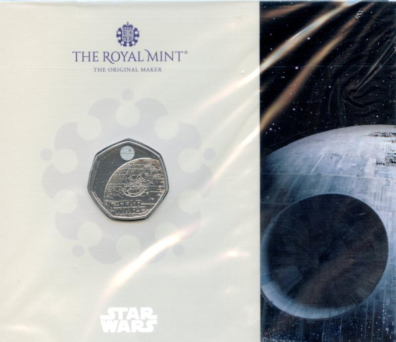 UK 2024 Star Wars The Death Star Brilliant Uncirculated  50 Pence Coin