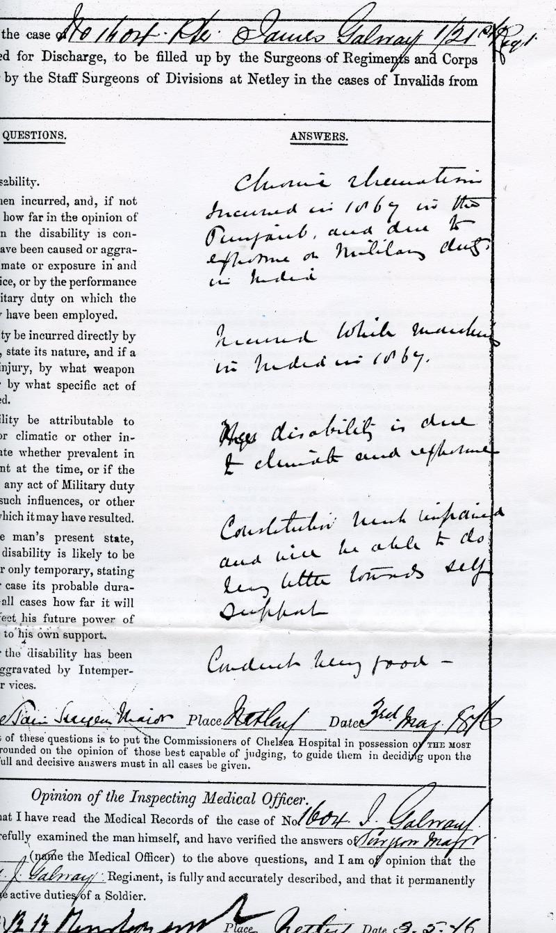 Army Long Service & Good Conduct Medal Victoria ; Pte James Martin, ( alias Galway) 1/21st Foot Royal Scots Fusiliers
