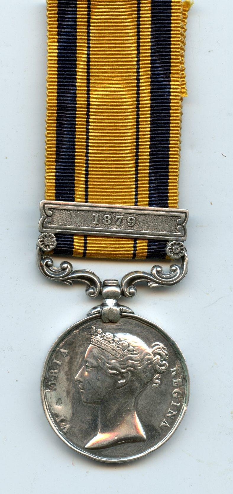 Zulu War  South Africa 1877-79,  Medal 1 clasp, 1879  To