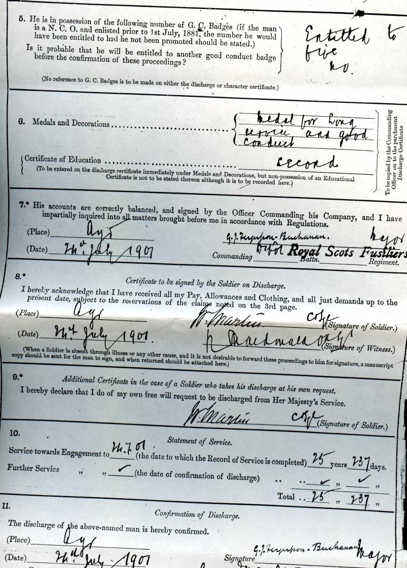 Meritorious Service Medal : George V ( Non Swivel Type) To C Sjt William Martin, Royal Scots Fusiliers