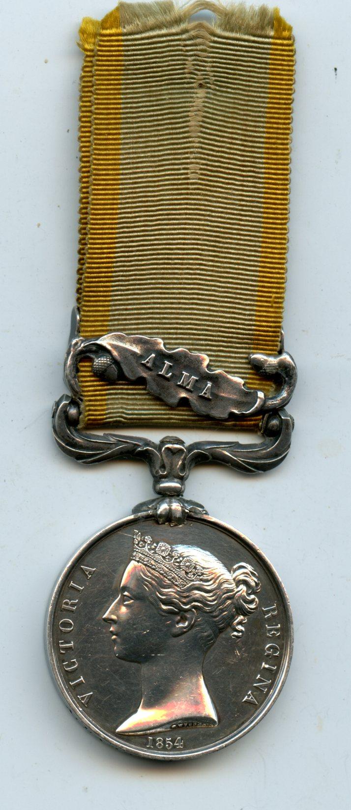 Crimea Medal 1854-56, 1 clasp Alma  To Pte  Amos  Lambourne, 21st Regt