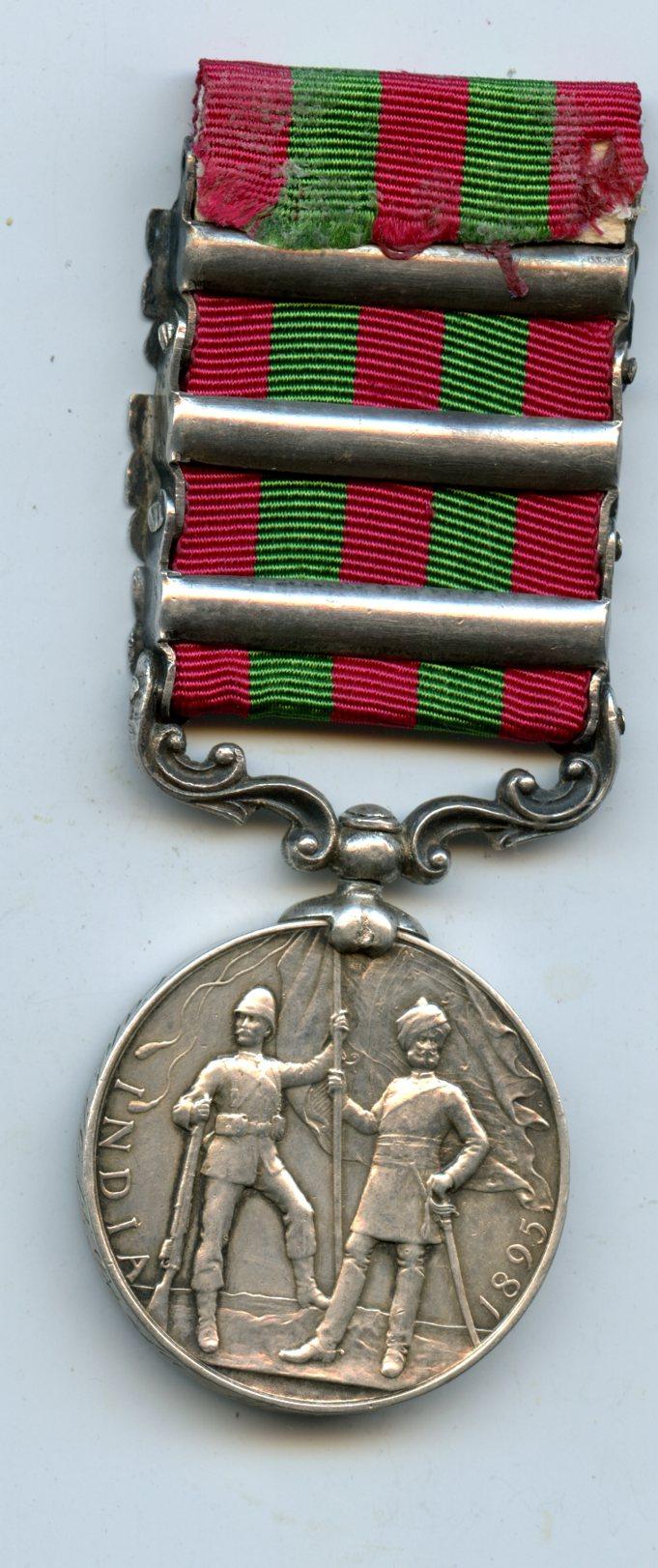 India General Service 1895-1902, 3 clasps To Captain Lt- Col Hugh Pleydell De La Bere, O.B.E. Royal Scots Fusiliers