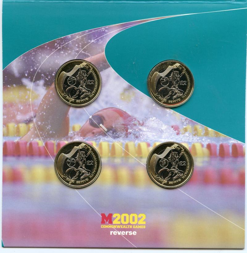 UK 2002 Manchester Commonwealth Games £2 Royal Mint Uncircirculated Coin Set