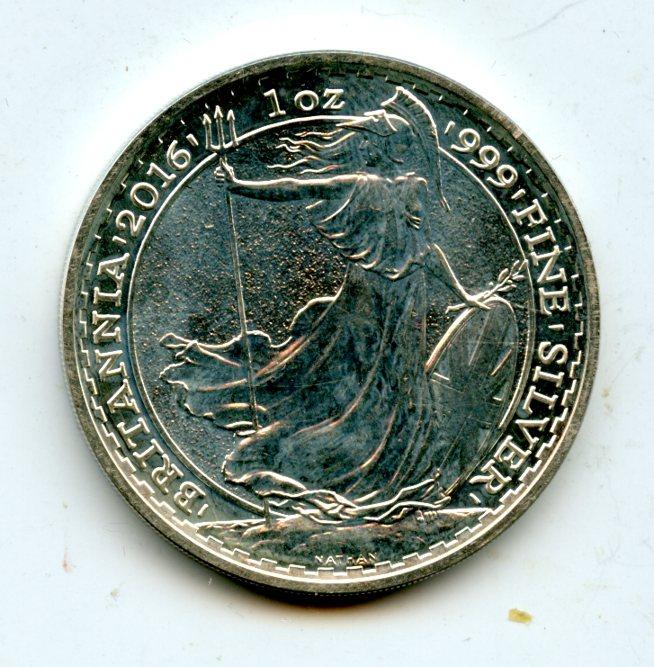 U.K. 2016 Queen Elizabeth II  Silver  One Ounce Britannia Coin
