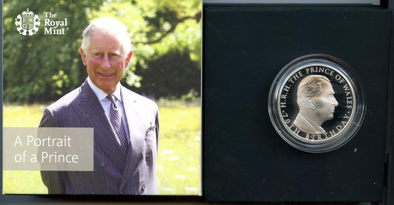 UK 2018  The Royal Wedding 70th Birthday of the Prince of Wales Silver Proof £5 Five Pound Crown Coin