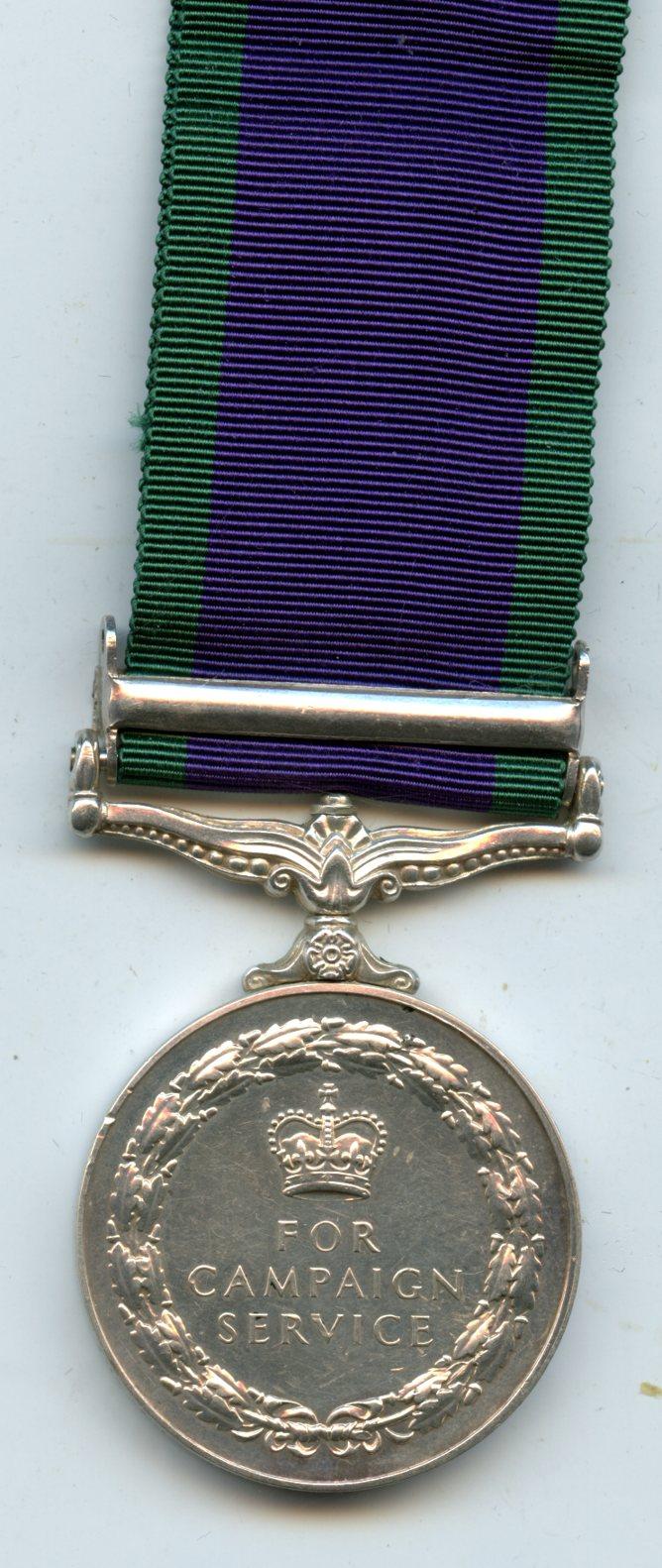Campaign Service Medal 1962 1 Clasp South Arabia To Pte K. B. Moore, Loyals (North Lancashire)
