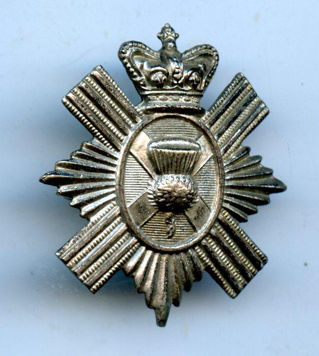 Royal Aberdeen Militia Victorian White Metal Glengarry Badge circa 1874-81